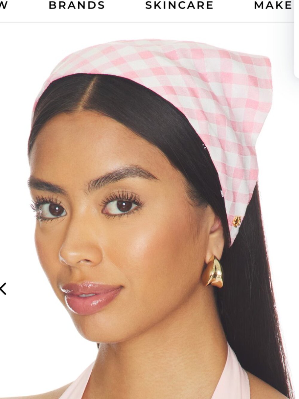 Lele Sadoughi Jackie Check Hankerchief Headband NWOT - Picture 2 of 7